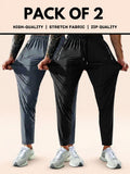 High Stretch Italian Spandex Gray / Black Trouser
