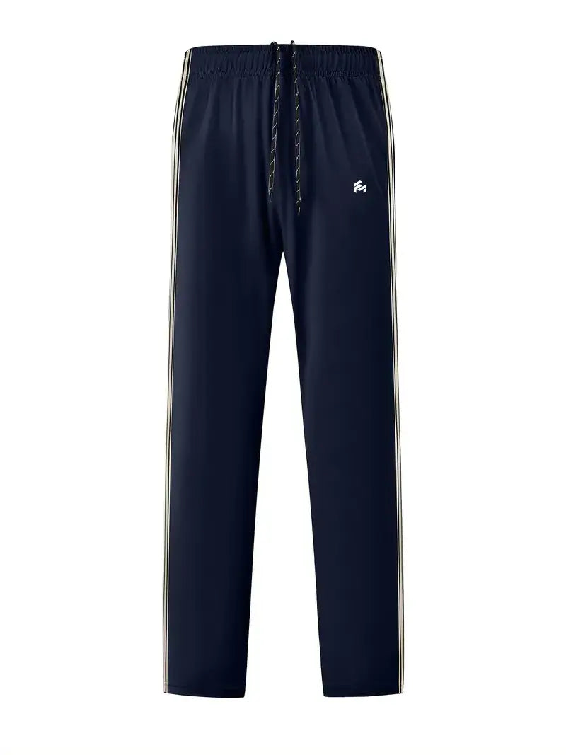 Men's Trendy Breathable Striped Short Sleeve Black / Blue Tracksuit